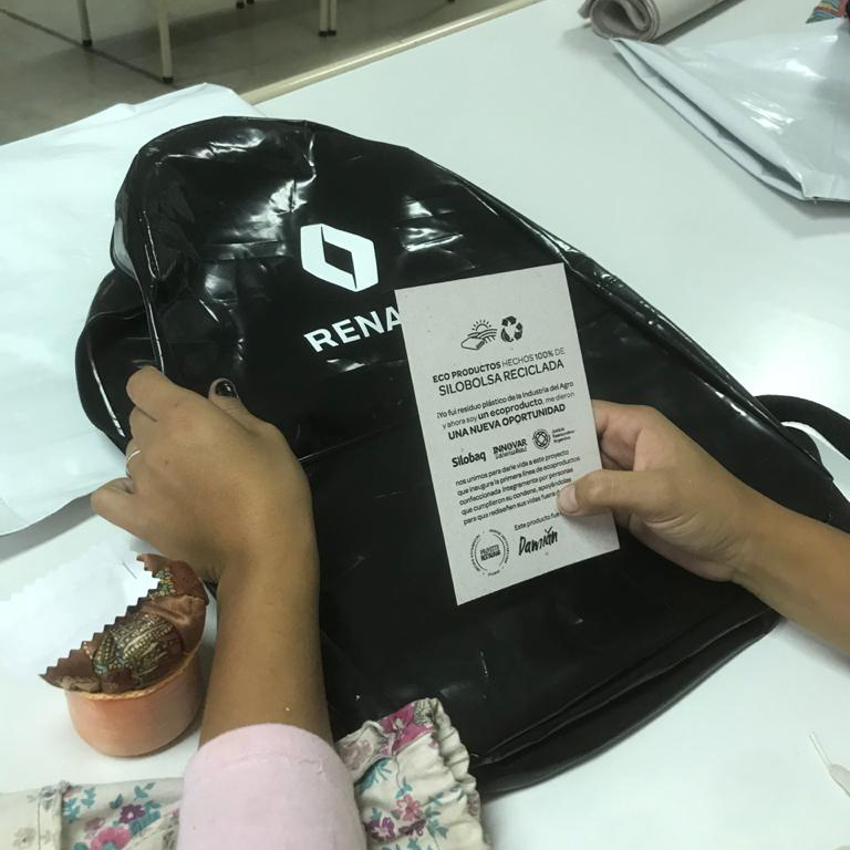 Renault backpack made from launch banners